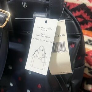 Tommy Hilfiger Black Backpack with Red Accents